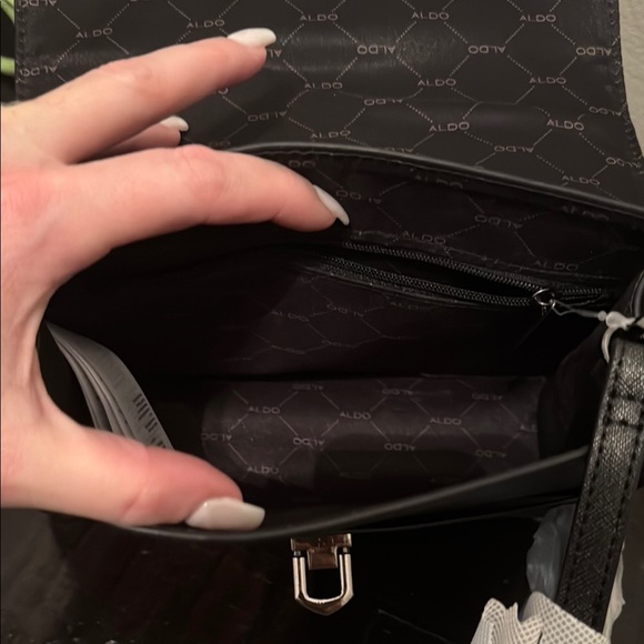 Aldo Black and Gray Satchel with Shimmering Finish - Picture 8 of 8